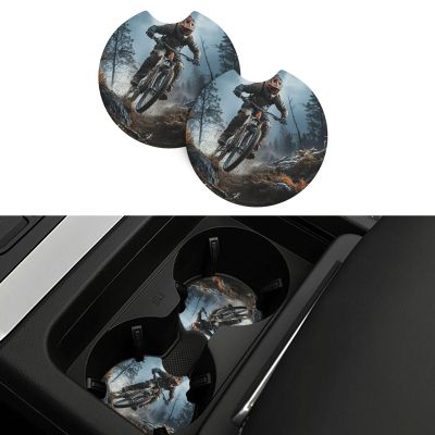 Car Cup Holder Coaster 2 Pcs Non-Slip Insert Cup Holder Pads Mountain Bike Tournament Car Coasters Rubber Car Cup Mat Absorbent Drink Coasters Universal Car Interior Accessories for Most Vehicle