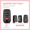 TECARATE for Toyota Key Fob Cover - 3 Buttons Soft TPU Key Shells for 2022 2023 2024 2025 4runner Prius Corolla Cross Hatchback Tundra Sequoia LE XLE with Nice Keychain(White) view 2