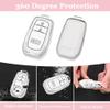 TECARATE for Toyota Key Fob Cover - 3 Buttons Soft TPU Key Shells for 2022 2023 2024 2025 4runner Prius Corolla Cross Hatchback Tundra Sequoia LE XLE with Nice Keychain(White) view 3