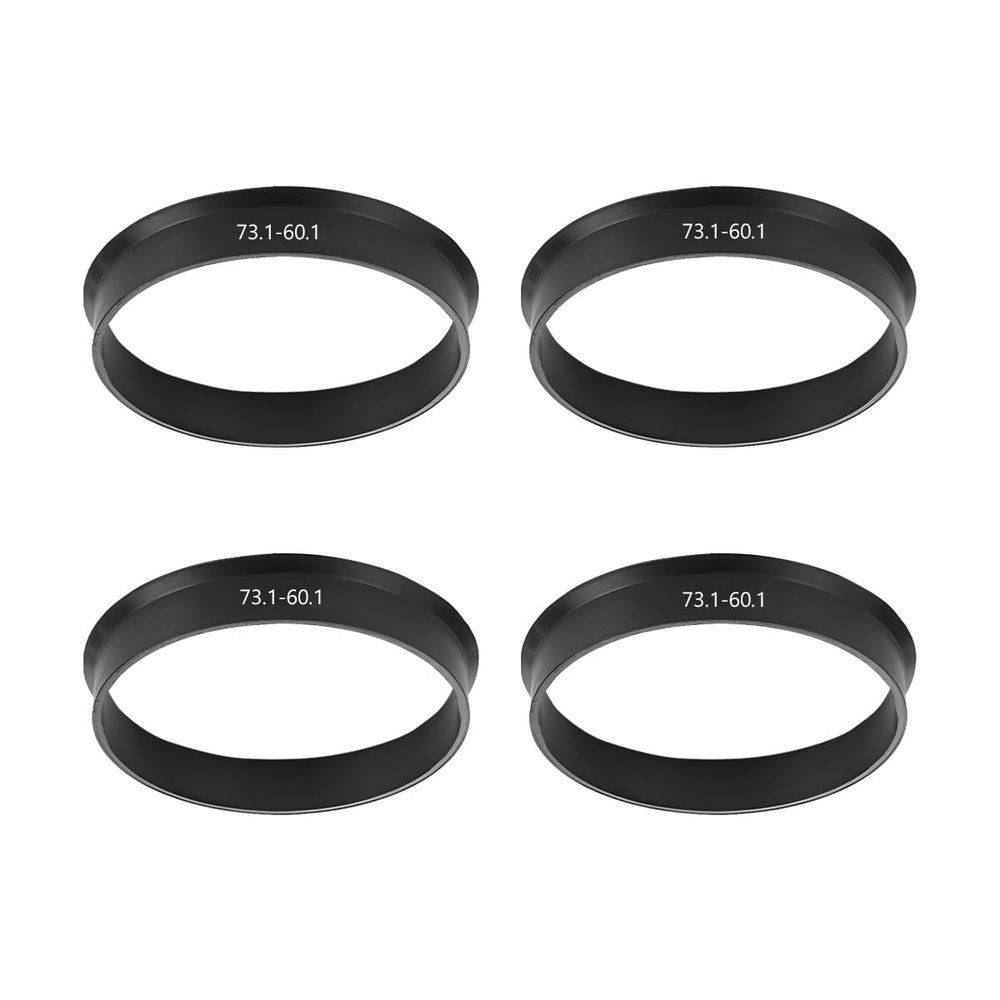 Zpana 4PCS Car Wheel Hub Center Ring, 73.1mm OD to 60.1mm ID Plastic Hub Reducer Shaft Shock Absorbing Collar Adapter Ring, Vehicle Wheel Fill Gap Modification Accessories, Universal Fit