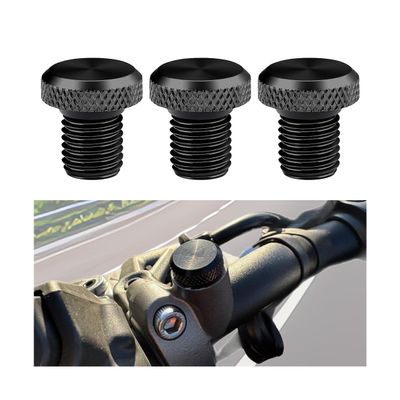 Norkmdi M10 x 1.25 Motorcycle Mirror Hole Plugs, 3PCS Aluminum Alloy Anti-Rust Motorbike Rear View Mirror Hole Plug Screws, Motorcycle Replacement Accessories, Compatible with FZ07 FZ09 FZ1