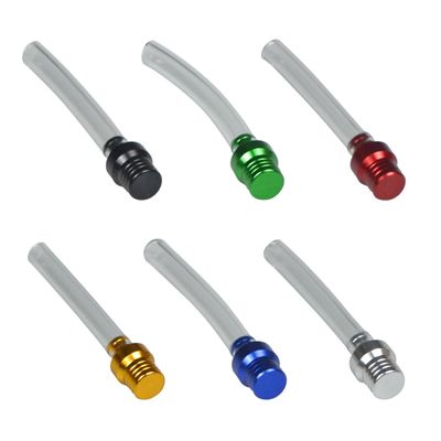 6 Pack Universal Motorcycle Fuel Tank Cap Vent - Aluminum Breather Hose, Fits ATVs, Dirt Bikes, and Pit Bikes (Mixed-color+White, Large-6)