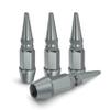 HABNVUON 4PCS 45mm Spiked Aluminum Stem Valve Caps, Tire Valve Caps, Dustproof Aluminum Alloy Wheel Stem Covers, Car Accessories Leak-Proof Wheel Air Covers Fit for SUV Truck Bicycle (Gray, 45MM) view 1