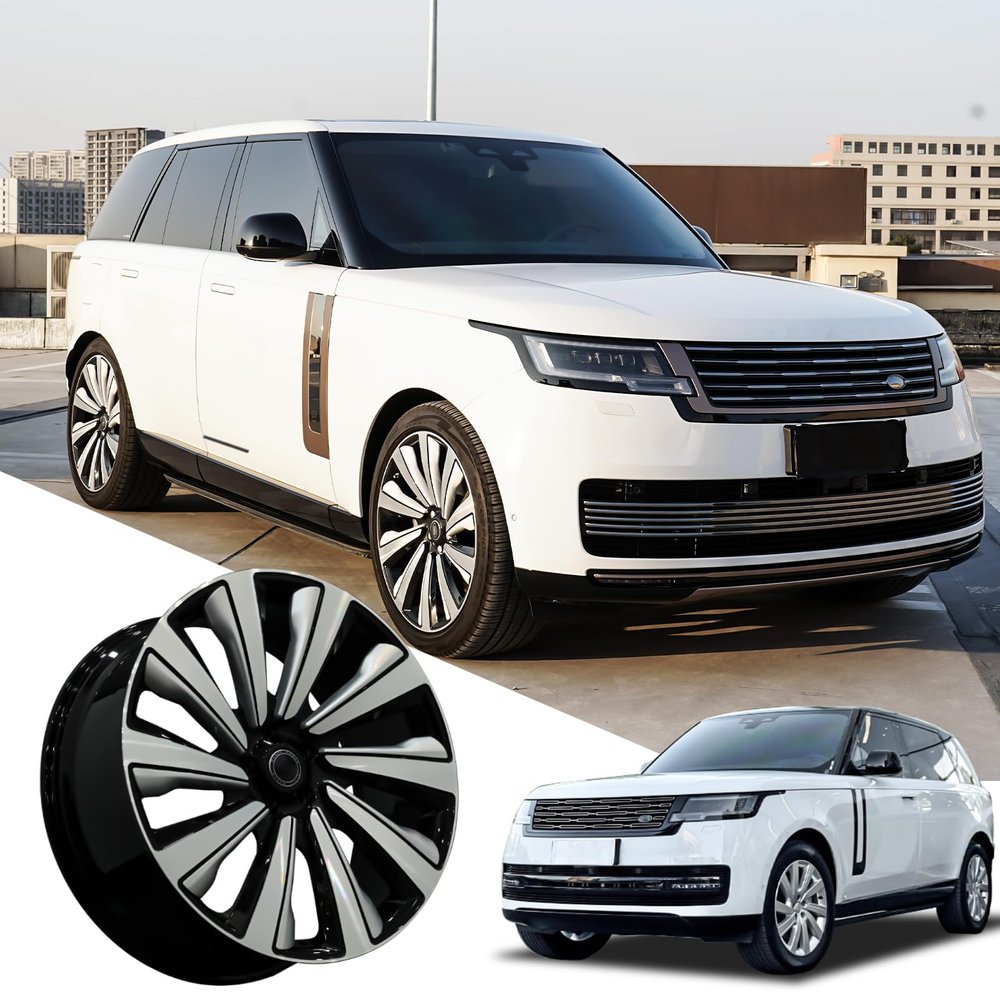 COOLAUTO 23 Forged Wheels Rim for Land Rover Range Rover Vogue L460, Silver, Ceramic White