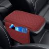 HABNVUON Car Center Console Cover, Armrest Cover for Car, Leather Center Console Pad with 2 Storage Bags, Automotive Accessories Waterproof Armrest Seat Box Protector for Most Vehicles (Red) view 1
