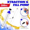 Lothee 2 Pack 500cc Automotive Fluid Extractor Pump Oil Extractor Hand Syringe Pump with Hose Manual Suction Vacuum Fuel Car Transfer for Power Steering, Hydraulic Fluid(Blue) view 3