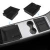 FFIHTY 2PCS Center Console Organizer Tray Suitable for Tesla Model 3/ Model Y 2021 2022 2023 Flocked Armrest Hidden Cubby Drawer Storage Box Interior Accessories view 1