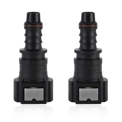 Sbulhia 2 PCS Fuel Line Quick Connector, 9.49mm Straight Nylon Fuel Line Quick Release Fittings Repair Kit, 3/8 SAE to 5/16 ID Nylon Tubing Oil Pump Connector Plug for Most Models