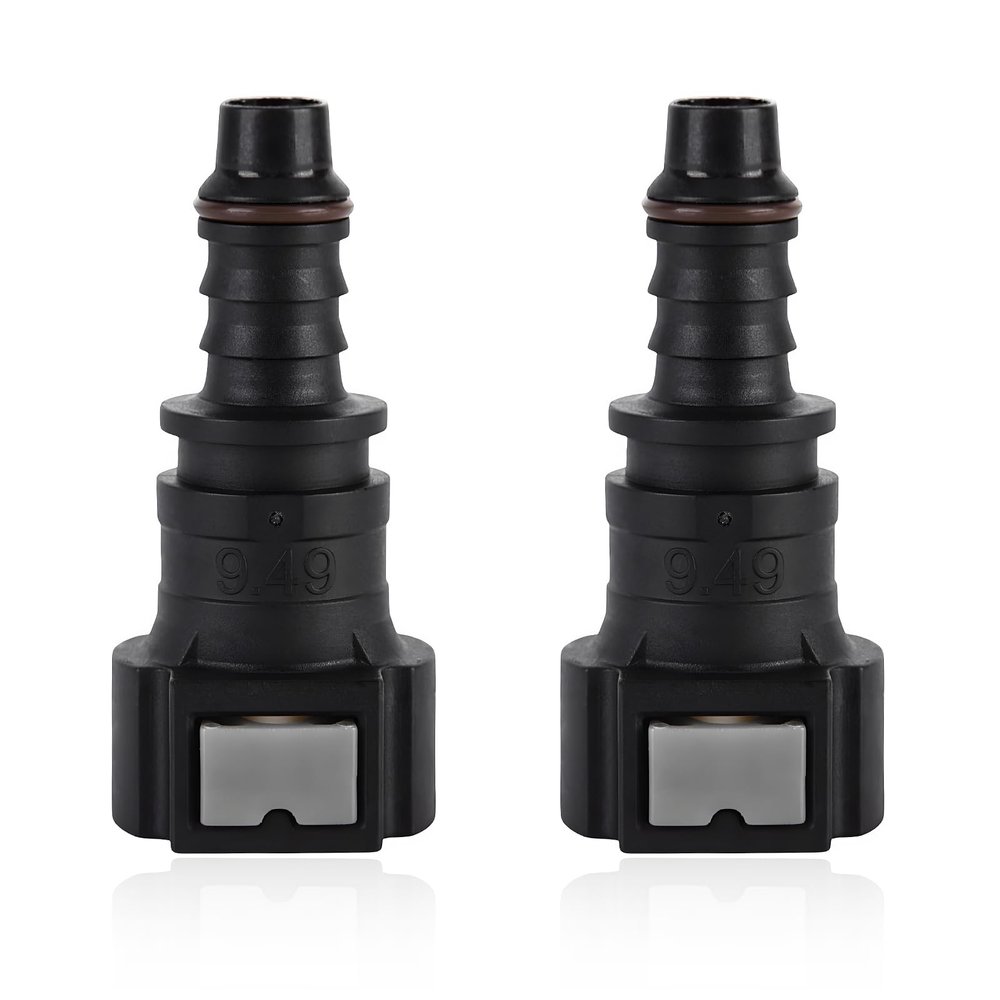 Sbulhia 2 PCS Fuel Line Quick Connector, 9.49mm Straight Nylon Fuel Line Quick Release Fittings Repair Kit, 3/8 SAE to 5/16 ID Nylon Tubing Oil Pump Connector Plug for Most Models