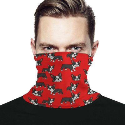 Fashion Quick Dry Boston Terrier Dog Face Cover Scarf, Balaclava Ski Mask, Neck Gaiter Mask for Riding Motorcycle Cycling