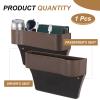 HARFINGTON Car Seat Gap Filler Organizer 10.2 x 6.5 x 2.4 Inch ABS Universal Car Organizer Storage Box Between Seat and Console (Right) with Cup Holders for Phone Sunglasses Keys, Brown view 3