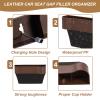 HARFINGTON Car Seat Gap Filler Organizer 10.2 x 6.5 x 2.4 Inch ABS Universal Car Organizer Storage Box Between Seat and Console (Right) with Cup Holders for Phone Sunglasses Keys, Brown view 4