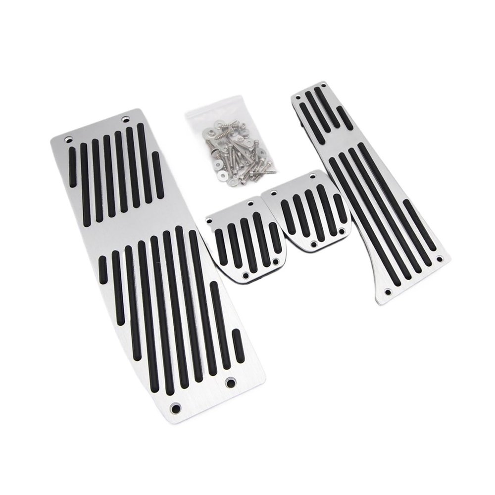 Fashionable Fit For BMW E60 E61 E63 E64 E70 M5 M6 5 Series 2006-2010 Accessories Aluminum Alloy Throttle Pedal Brake AT MT Accelerator Light(MT Silver)