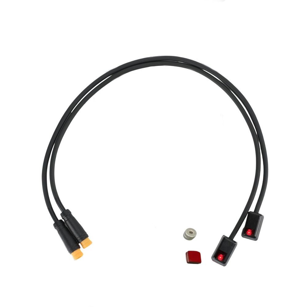 Electric Bike Brake Sensor with 3 Pin Male Waterproof Connector and Indicator Light, Cut-Off Sensor Cable Set for Ebike, E-Scooter, Motorcycle Brake Levers