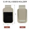 JNXIJ Sunglasses Holder for Car Visor, Carbon Fiber Auto Eyeglasses Clip Anti-Scratch Sun Visor Organizer, Multi-Function Sunglasses Holder Ticket Card Clip for Sedan SUV Truck (Beige) view 2