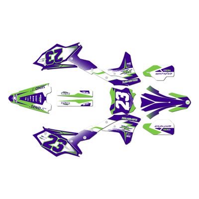 Kalair GFX Graphics Kit for Kawasaki KX250F (2017-2020) EVADER Series Purple 21 Mil - Dirt pit bike motorcycle stickers, dirtbike racing automotive decal motocross accessories no-plastics