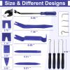 BFXM 9PCS Auto Trim Removal Tool kit, Clip Pry Tools Kit No Scratch, Car Door Panel Fasteners Remover, Automotive Mini Precision Hooks for Auto Oil Seal O-Ring Seal Gasket (Blue) view 2