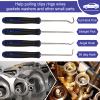 BFXM 9PCS Auto Trim Removal Tool kit, Clip Pry Tools Kit No Scratch, Car Door Panel Fasteners Remover, Automotive Mini Precision Hooks for Auto Oil Seal O-Ring Seal Gasket (Blue) view 3