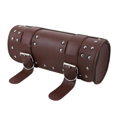 Happyyami Motorcycle Tail Bag with Metal Buckle Motorbike Tool Bag Accessory Handlebar Hanging Storage for Riders Brown