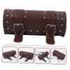 Happyyami Motorcycle Tail Bag with Metal Buckle Motorbike Tool Bag Accessory Handlebar Hanging Storage for Riders Brown view 3