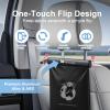 Mistriddle Headrest Hanging Car Trash Bag Holder - Aluminum Alloy with 25 Disposable Trash Bags, 2 Headrest Hooks, Compact Car Garbage Bin for Back Seat, Office, Travel & Camping (Black) view 2