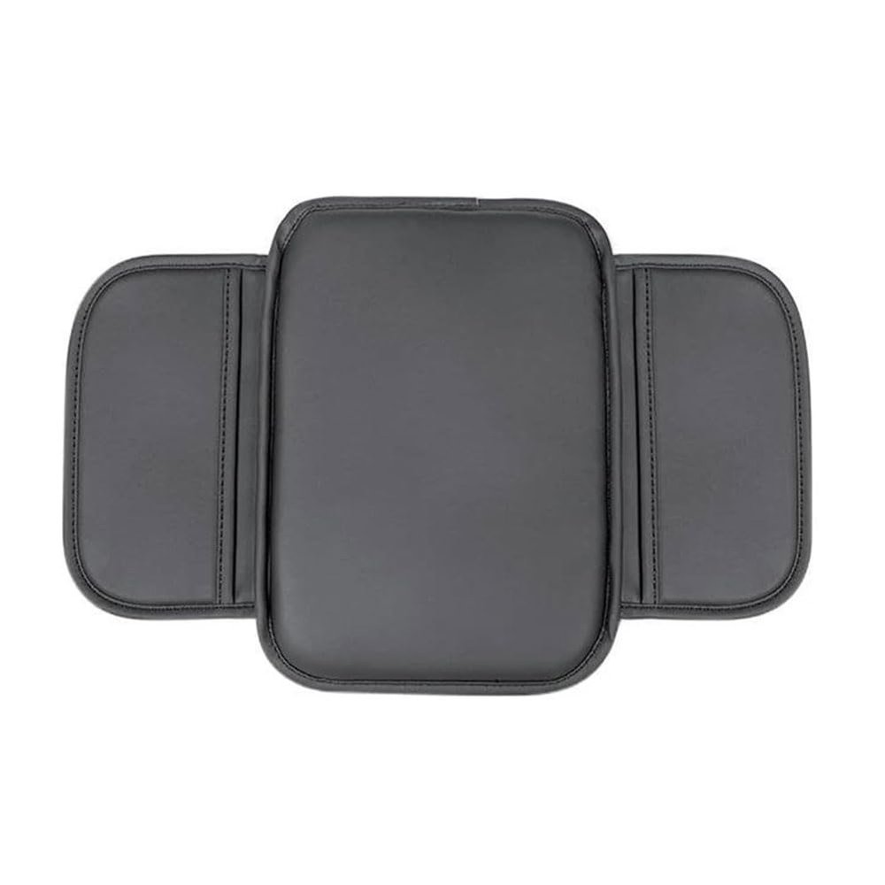 TDSGYDS Car Center Console Armrest Cover for Kia EV9, Leather Height Increasing Arm Rest Cushion Multi Functional Organizer with 2 Storage,A/black