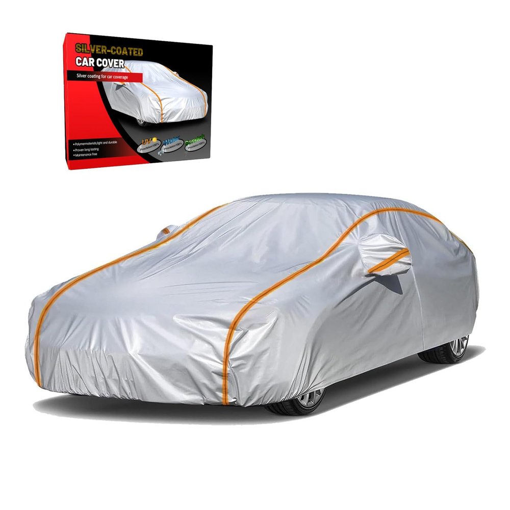 Car Full Cover Waterproof, for Nissan Pathfinder 2005-2010, Heavy Duty Outdoor Car Covers, All Weather Season Rain Snowproof UV Protection, Silver