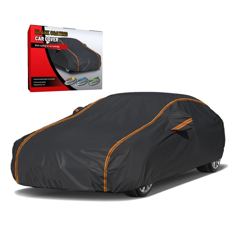 Car Full Cover Waterproof, for Toyota Land Cruiser, Heavy Duty Outdoor Car Covers, All Weather Season Rain Snowproof UV Protection, Black