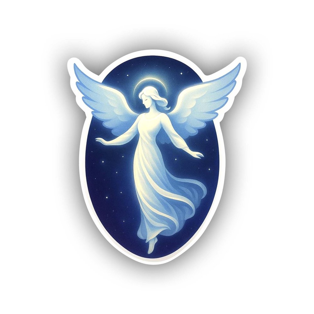 Sticker Angel with Wings Decal Heavenly Glow Vinyl for Laptop Car Window Bumper AUTO Bottle Waterproof Celestial Aesthetic Truck Elegance
