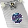 Radiant Sticker Kaohsiung Taiwan Night Skyline Sticker - Round Waterproof Vinyl Decal - Car, Tablet, Water Bottle, Suitcase view 3