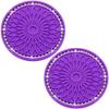 MEAJOO 2PCS Bling Car Cup Holder Coasters, 2.75 Inch Silicone Anti-Slip Insert, Bling Shockproof Cup Mat for Women Girls, Universal Fit for Most Vehicles (Purple & White) view 1