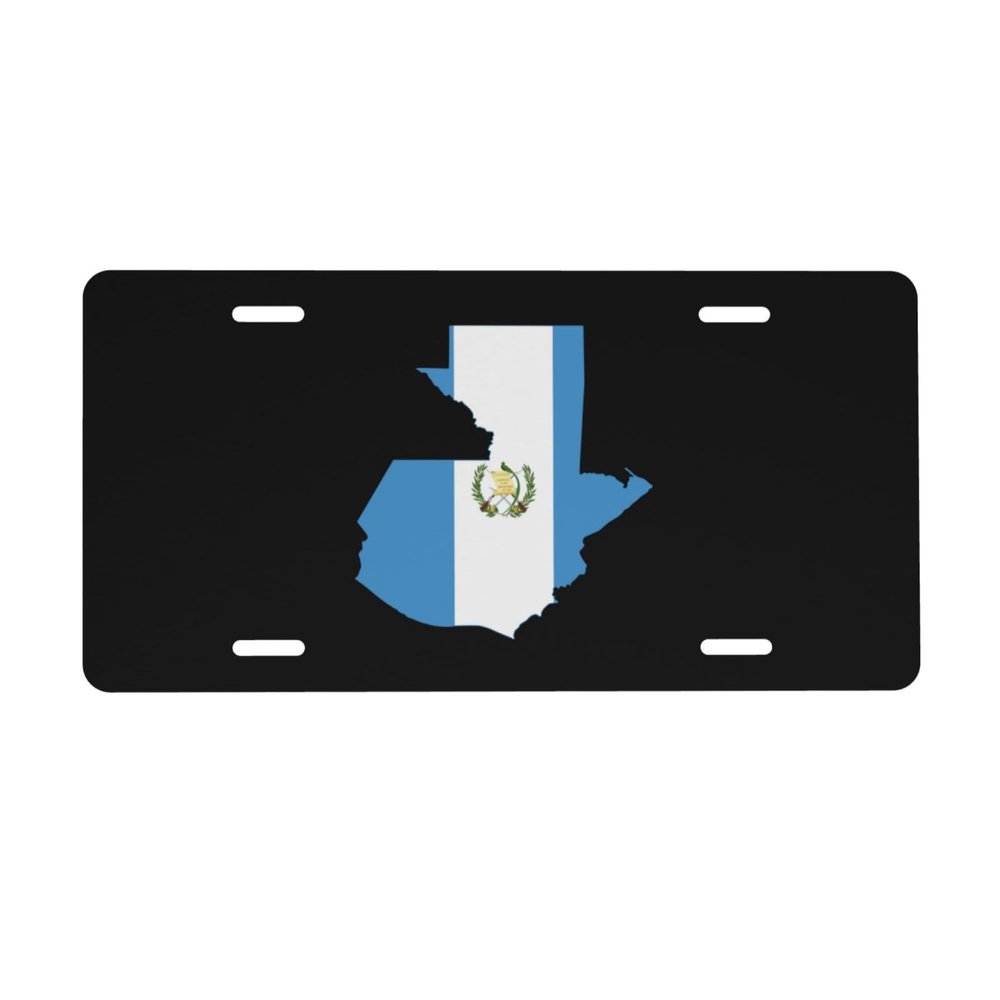 Flag of Guatemala Map Car Front Fake License Plate Decoration Vanity Label 6x12 Inch Front and Rear License Plates