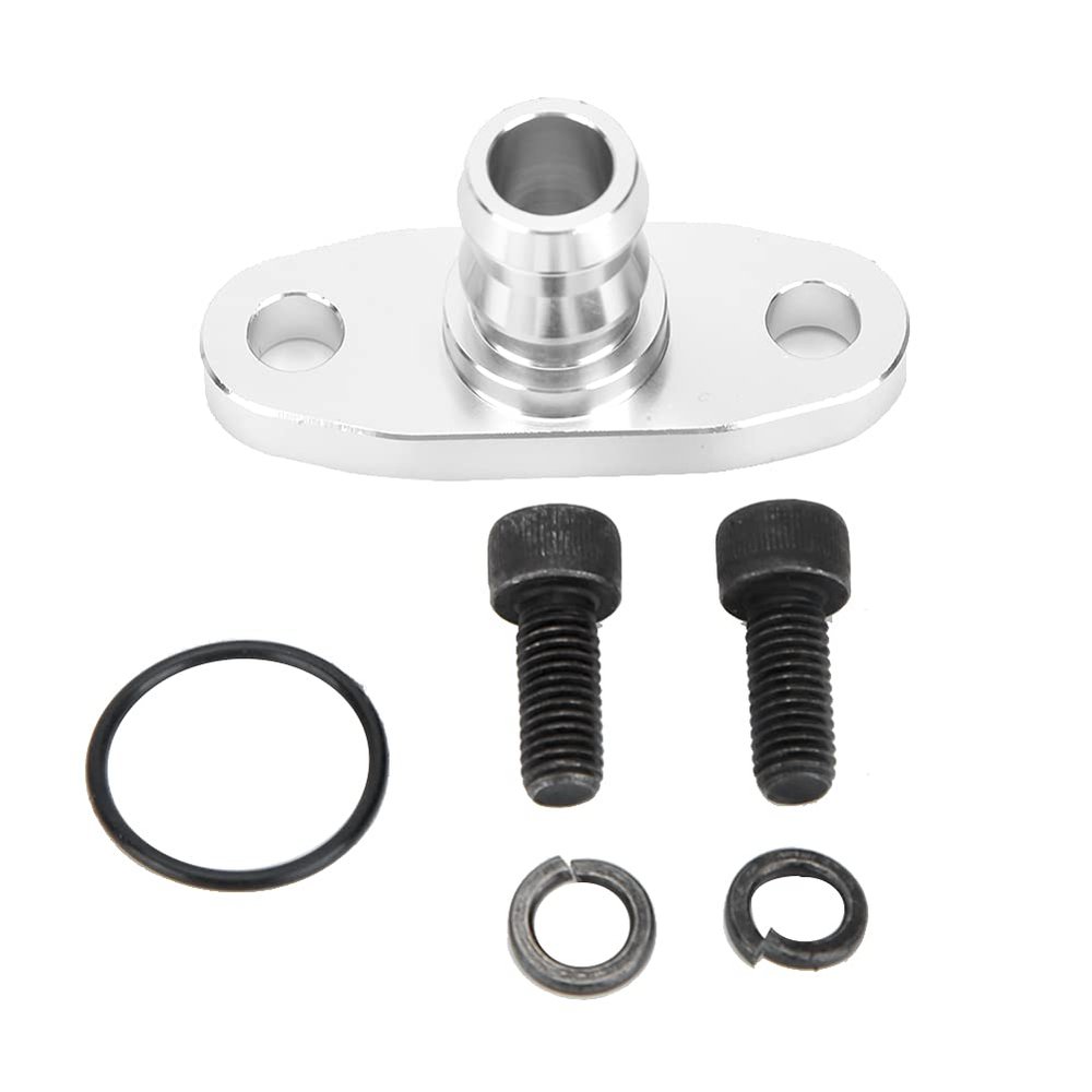 T3 T4 Turbo Oil Drain Flange Adapter | 18mm Billet Aluminum Flange for T70 T04E Turbine | Oil Return Adapter for Turbocharger/Performance Drive System/Car Repair