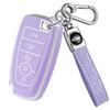 Cxopxoy Soft TPU for Ford Key Fob Cover with Keychain, Key Case Shell Full Protection for F150 F250 F350 Maverick Mustang Explorer Fusion Escape Edge Bronco Accessories, 2018-2026, Purple view 1