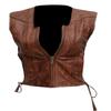 SpazeUp Womens Brown Biker Vest Brown Faux Leather Vest for Women Sleeveless Leather Jacket for Summer Walking Costume view 1