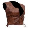 SpazeUp Womens Brown Biker Vest Brown Faux Leather Vest for Women Sleeveless Leather Jacket for Summer Walking Costume view 3