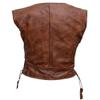 SpazeUp Womens Brown Biker Vest Brown Faux Leather Vest for Women Sleeveless Leather Jacket for Summer Walking Costume view 4