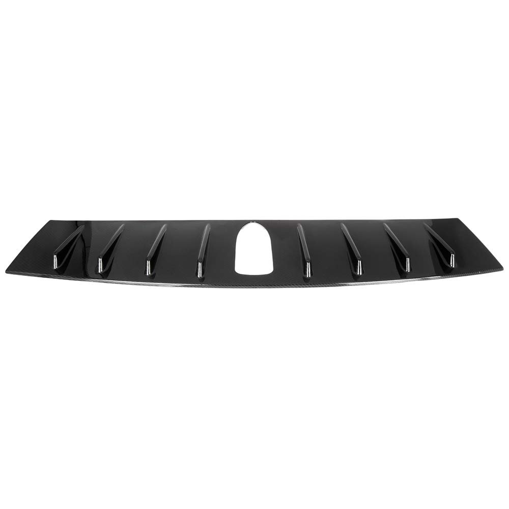 YISHUEE 1PC Rear Roof 8 Shark Fin Spoiler Wing ABS Glossy Carbon Look