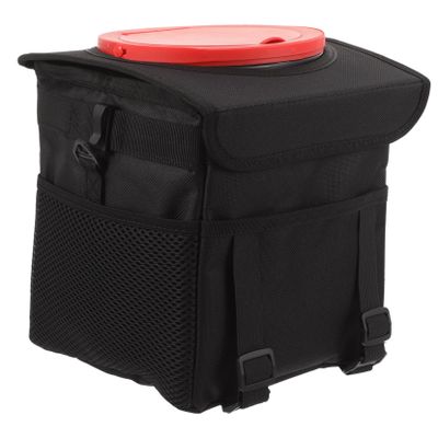 LALADEFIEE Small Car Trash Can with Lid Foldable Multipurpose Garbage Container for Vehicle Interior Organization Polyester Holder for Trash and Sundries Compact Design for Cars and Trucks