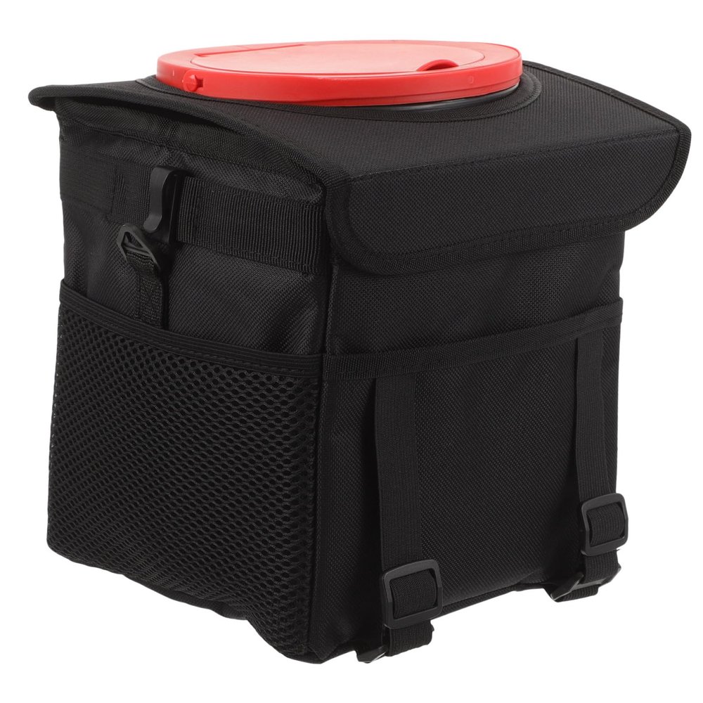 LALADEFIEE Small Car Trash Can with Lid Foldable Multipurpose Garbage Container for Vehicle Interior Organization Polyester Holder for Trash and Sundries Compact Design for Cars and Trucks