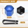 PATIKIL 19mm Wheel Lug Nut Cover Bolt Caps, 20 Pack Universal Car Tire Nut Cover with Tongs for Various Cars Trucks SUV ATV RVs, Blue view 2