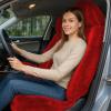 I3DIDEA 1 PCS Fluffy Car Seat Cover, Plush Fuzzy Fur Seat Protector for Winter, Universal Soft Faux Sheepskin Car Seat Cushion for Women Girls Interior Accessories (RED) view 1