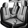 VIUDMEK Front Set Leather Seat Covers for VW Golf SportWagen 2015-2019,Waterproof Full Wrapping Edge Car Seat Covers,Ergonomic Lumbar Support Car Seat Cover,Auto Interior(Black Gray,2PCS) view 1