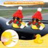 Jyeennar Premium Rubber Duck Ornament with Knit Hat, Sunglasses and Scarf- Squeeze-Squeak Fun, Effortless Setup Dashboard Duck - Duck Car Accessories & Home Decor Gift for Adults view 3