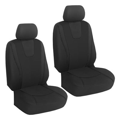 YoRise 2PCS Car Seat Covers, Comfortable Breathable Front Seat Covers, Highly Elastic Automotive Seat Protector Cover Accessories for RV, SUV, Truck, Sedan (Black)