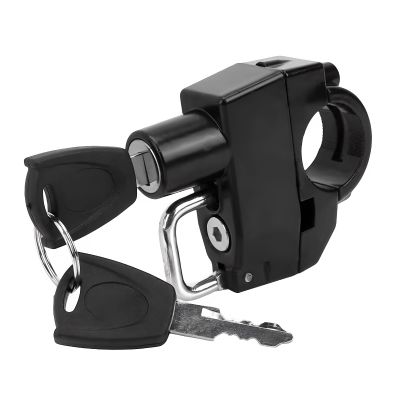 Sbulhia Motorcycle Helmet Lock, Anti-Theft Handlebar Mount Helmet Security Holder Hook with 2 Keys, Aluminum Alloy Helmet Safety Lock for Motorbike Scooter Street Bike Dirt Bike