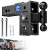 Trailer Hitch Fit 3 Inch Receiver, Drop Hitch 6" Drop & Rise, Adjustable Tow Hitch for Trucks RV Camper 10000 LBS Towing Capacity with 2"& 2-5/16" Dual Ball Mount, Includes Hitch Pins & Clips view 1