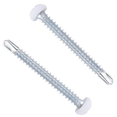 RV Screws White Pan Head Screw 8 x1-1/2 for RV Interior and Exterior, Quad Drive Twin Fast Thread Fasteners, Enclosed Trailer Self-Tapping Sheet Metal Screws - 100 Pcs