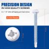 RV Screws White Pan Head Screw 8 x1-1/2 for RV Interior and Exterior, Quad Drive Twin Fast Thread Fasteners, Enclosed Trailer Self-Tapping Sheet Metal Screws - 100 Pcs view 2