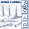 RV Screws White Pan Head Screw 8 x1-1/2 for RV Interior and Exterior, Quad Drive Twin Fast Thread Fasteners, Enclosed Trailer Self-Tapping Sheet Metal Screws - 100 Pcs view 3